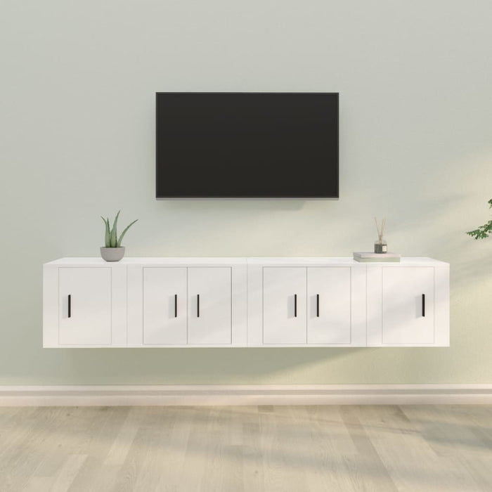 Set di Mobili Porta TV 4 pz Bianco in Legno Multistratocod mxl 76776