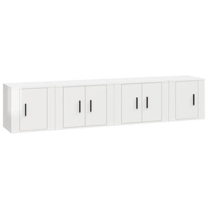 Set di Mobili Porta TV 4 pz Bianco Lucido in Legno Multistratocod mxl 76804