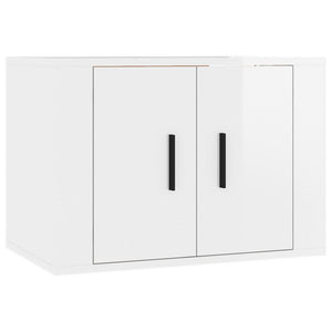 Set di Mobili Porta TV 4 pz Bianco Lucido in Legno Multistrato 3188432