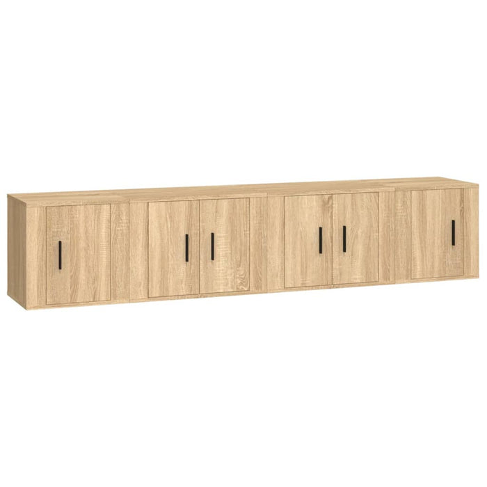 Set di Mobili Porta TV 4 pz Rovere Sonoma in Legno Multistratocod mxl 100750