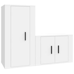 Set di Mobili Porta TV 2 pz Bianco in Legno Multistrato 3188454