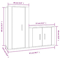 Set Mobili Porta TV 2 pz Grigio Sonoma in Legno Multistrato 3188460