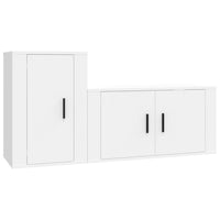 Set di Mobili Porta TV 2 pz Bianco in Legno Multistrato 3188462