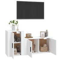 Set di Mobili Porta TV 2 pz Bianco in Legno Multistrato 3188462