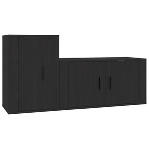 Set Mobili Porta TV 2 pz Nero in Legno Multistrato 3188463