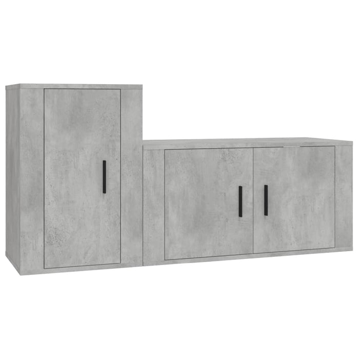 Set di Mobili Porta TV 2 pz Grigio Cemento in Legno Multistratocod mxl 76816