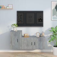 Set di Mobili Porta TV 2 pz Grigio Cemento in Legno Multistratocod mxl 76816