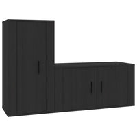 Set Mobili Porta TV 2 pz Nero in Legno Multistrato 3188471