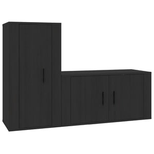 Set Mobili Porta TV 2 pz Nero in Legno Multistrato 3188471