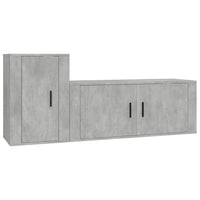 Set di Mobili Porta TV 2 pz Grigio Cemento in Legno Multistrato 3188482