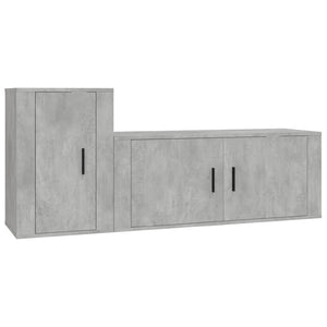 Set di Mobili Porta TV 2 pz Grigio Cemento in Legno Multistrato 3188482