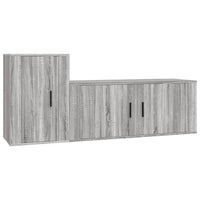 Set Mobili Porta TV 2 pz Grigio Sonoma in Legno Multistratocod mxl 100768