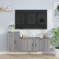 Set Mobili Porta TV 2 pz Grigio Sonoma in Legno Multistratocod mxl 100768