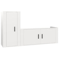 Set di Mobili Porta TV 2 pz Bianco Lucido in Legno Multistratocod mxl 124709