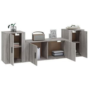 Set Mobili Porta TV 3 pz Grigio Sonoma in Legno Multistratocod mxl 76796