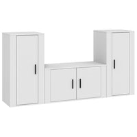 Set Mobili Porta TV 3 pz Bianco in Legno Multistrato 3188526