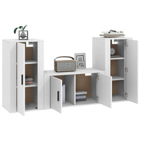 Set Mobili Porta TV 3 pz Bianco in Legno Multistrato 3188526