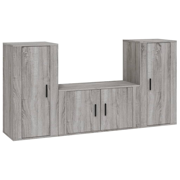 Set Mobili Porta TV 3 pz Grigio Sonoma in Legno Multistrato 3188532