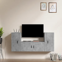 Set di Mobili Porta TV 3 pz Grigio Cemento in Legno Multistratocod mxl 124706