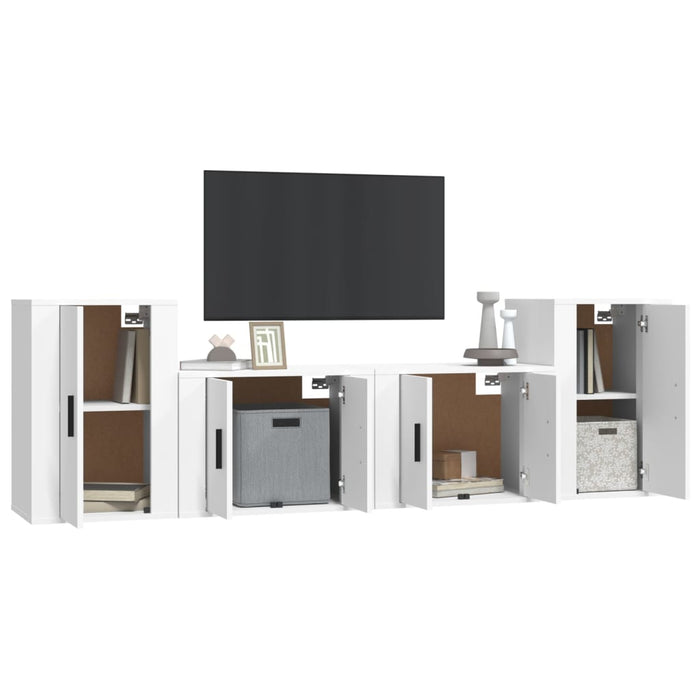 Set di Mobili Porta TV 4 pz Bianco in Legno Multistratocod mxl 77303