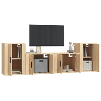 Set di Mobili Porta TV 4 pz Rovere Sonoma in Legno Multistrato 3188545