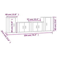 Set di Mobili Porta TV 4 pz Rovere Sonoma in Legno Multistrato 3188545