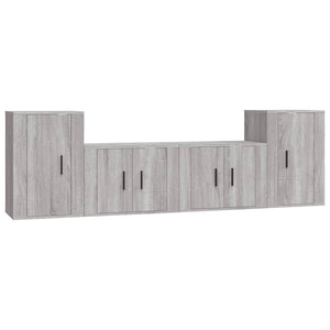 Set di Mobili Porta TV 4 pz Grigio Sonoma in Legno Multistrato 3188548