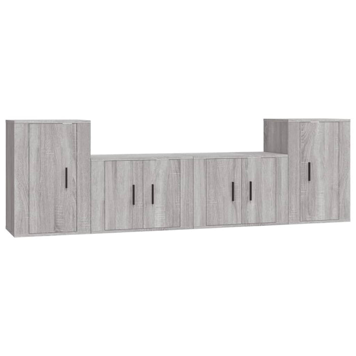 Set di Mobili Porta TV 4 pz Grigio Sonoma in Legno Multistratocod mxl 100759