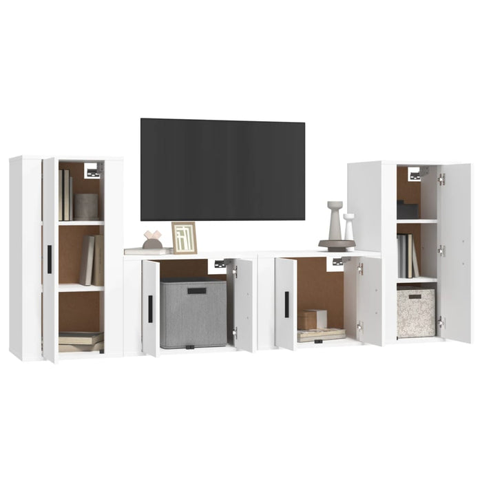 Set di Mobili Porta TV 4 pz Bianco in Legno Multistratocod mxl 125156