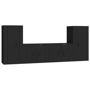 Set Mobili Porta TV 4 pz Nero in Legno Multistrato 3188551