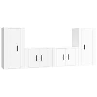 Set di Mobili Porta TV 4 pz Bianco Lucido in Legno Multistrato 3188552