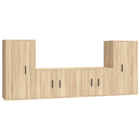 Set di Mobili Porta TV 4 pz Rovere Sonoma in Legno Multistrato 3188553