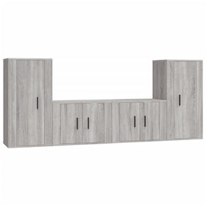 Set di Mobili Porta TV 4 pz Grigio Sonoma in Legno Multistrato 3188556