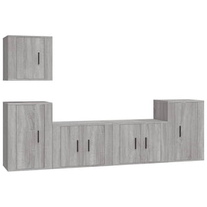 Set di Mobili Porta TV 5 pz Grigio Sonoma in Legno Multistrato 3188564