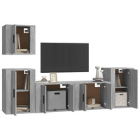 Set di Mobili Porta TV 5 pz Grigio Sonoma in Legno Multistrato 3188564