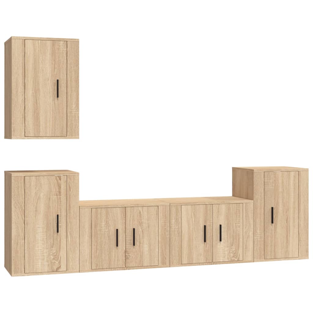 Set di Mobili Porta TV 5 pz Rovere Sonoma in Legno Multistratocod mxl 100791