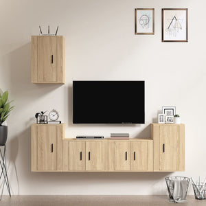 Set di Mobili Porta TV 5 pz Rovere Sonoma in Legno Multistratocod mxl 100791