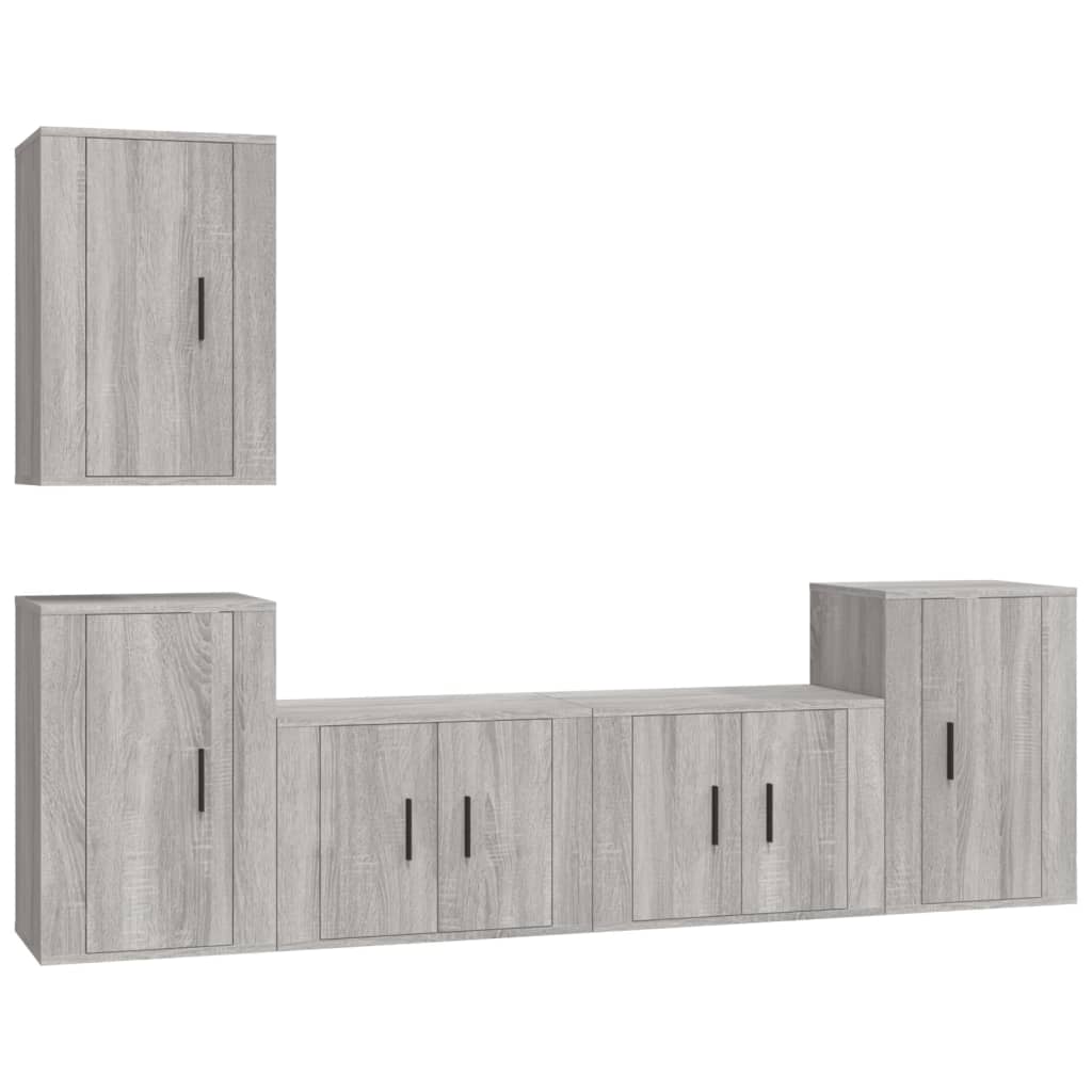 Set di Mobili Porta TV 5 pz Grigio Sonoma in Legno Multistrato 3188572