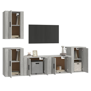 Set di Mobili Porta TV 5 pz Grigio Sonoma in Legno Multistrato 3188572