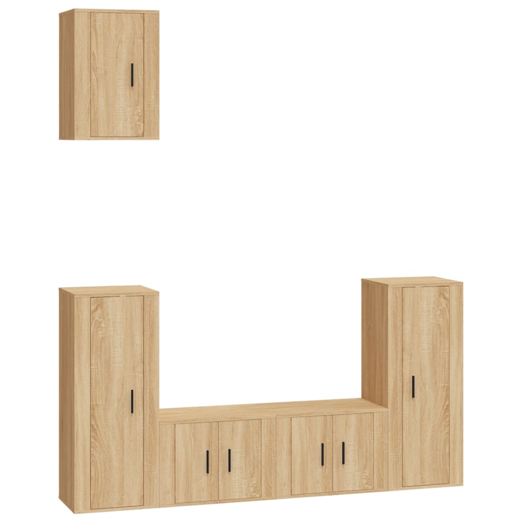 Set di Mobili Porta TV 5 pz Rovere Sonoma in Legno Multistratocod mxl 76818