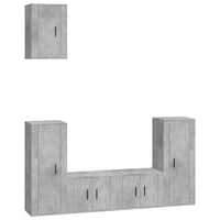 Set di Mobili Porta TV 5 pz Grigio Cemento in Legno Multistrato 3188578