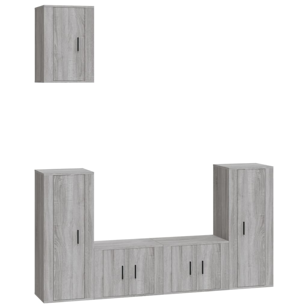 Set di Mobili Porta TV 5 pz Grigio Sonoma in Legno Multistratocod mxl 77306