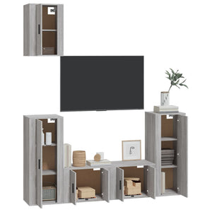 Set di Mobili Porta TV 5 pz Grigio Sonoma in Legno Multistratocod mxl 77306