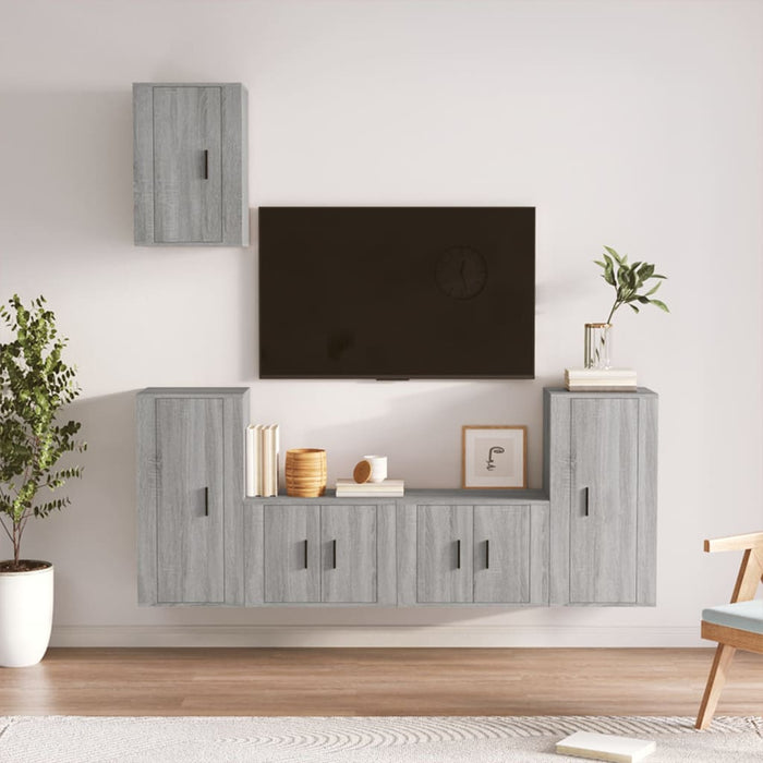 Set di Mobili Porta TV 5 pz Grigio Sonoma in Legno Multistratocod mxl 77306