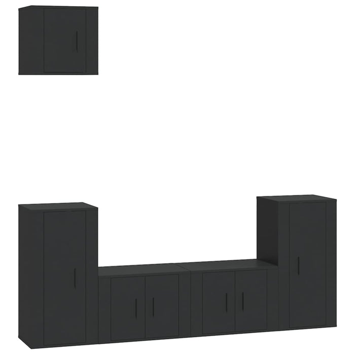 Set di Mobili Porta TV 5 pz Nero in Legno Multistratocod mxl 100790