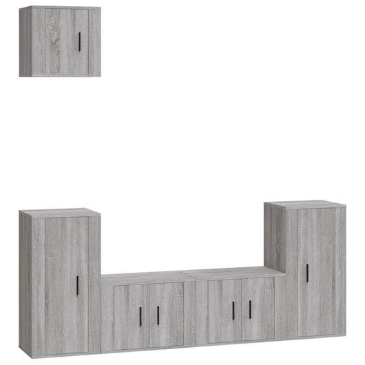 Set di Mobili Porta TV 5 pz Grigio Sonoma in Legno Multistrato 3188588