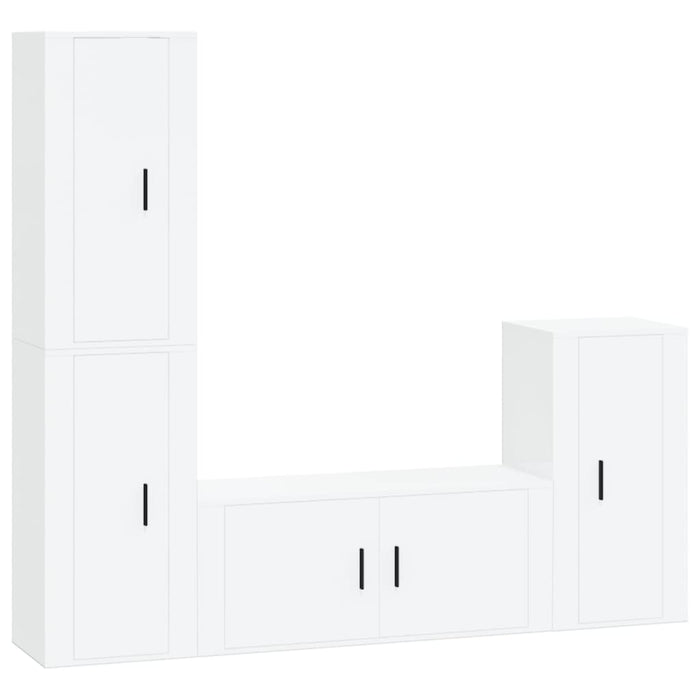 Set di Mobili Porta TV 4 pz Bianco Lucido in Legno Multistratocod mxl 124723