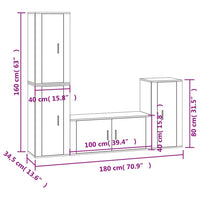 Set di Mobili Porta TV 4 pz Bianco Lucido in Legno Multistrato 3188592