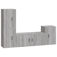 Set di Mobili Porta TV 4 pz Grigio Sonoma in Legno Multistratocod mxl 76830