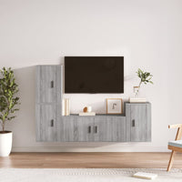 Set di Mobili Porta TV 4 pz Grigio Sonoma in Legno Multistratocod mxl 76830